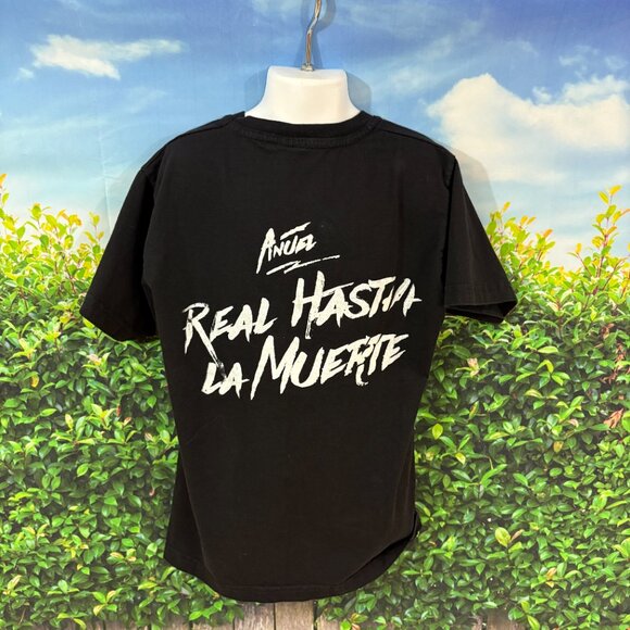 Anuel & Karol G Real hasta la muerte Girls Size 12 Black T-shirt (SKU: 28M) - Picture 2 of 8